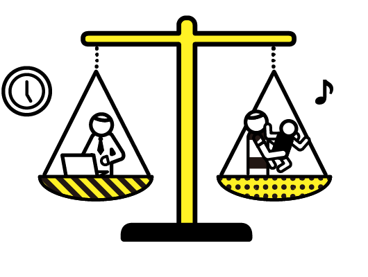 仕事と家庭のバランスがとれているイラスト